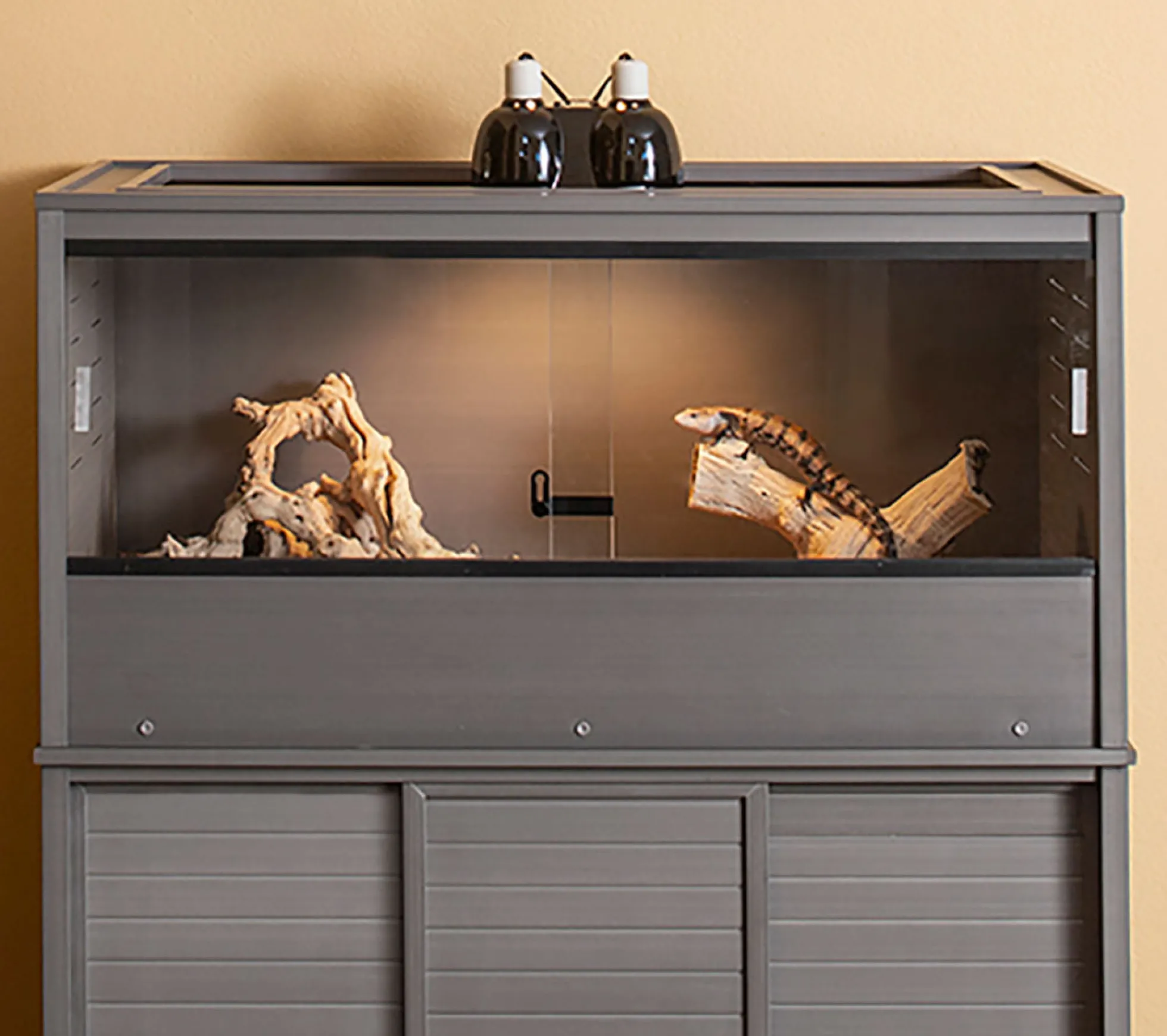Terrario Grande Para Reptiles Y Otros Pequeños Animales Mojave - 122x61x58cm - Decorativo Para Interiores (gris)