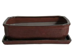 Tiesto Rectangular Rojo Con Plato 29x23x10cm
