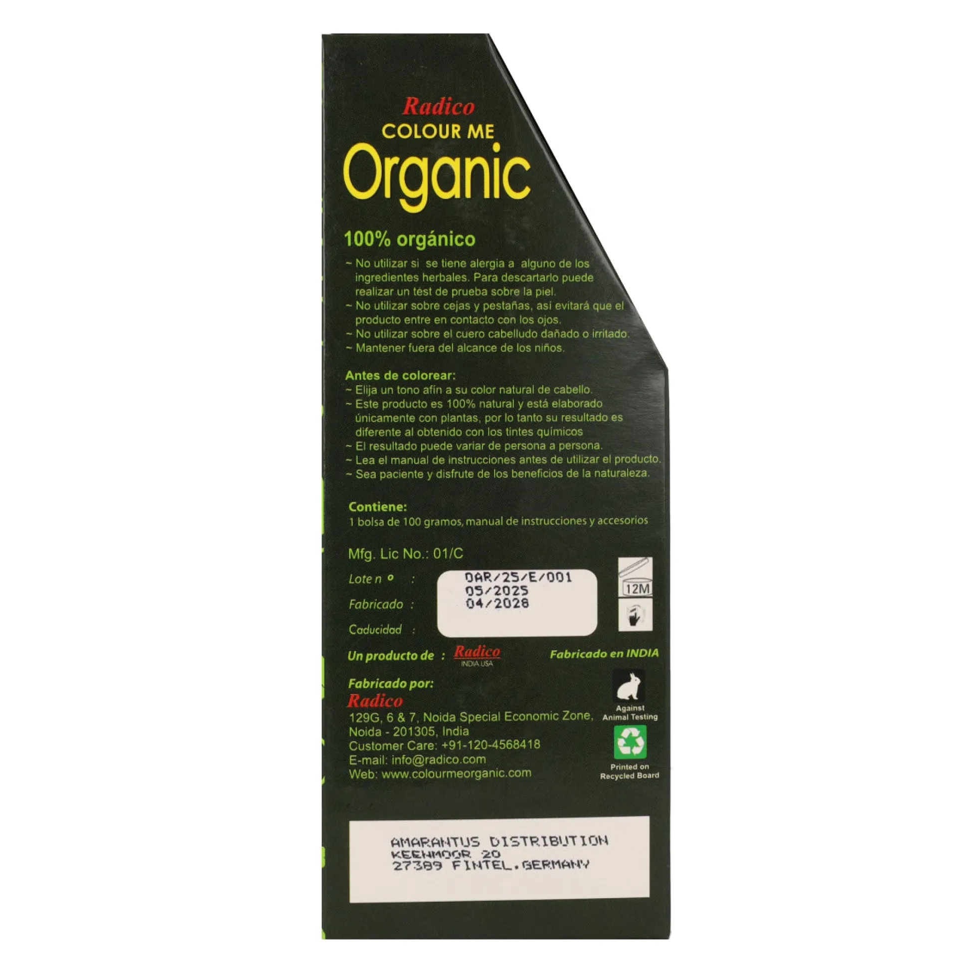 Tinte cabello vegetal castaño rojizoRadico 100 g