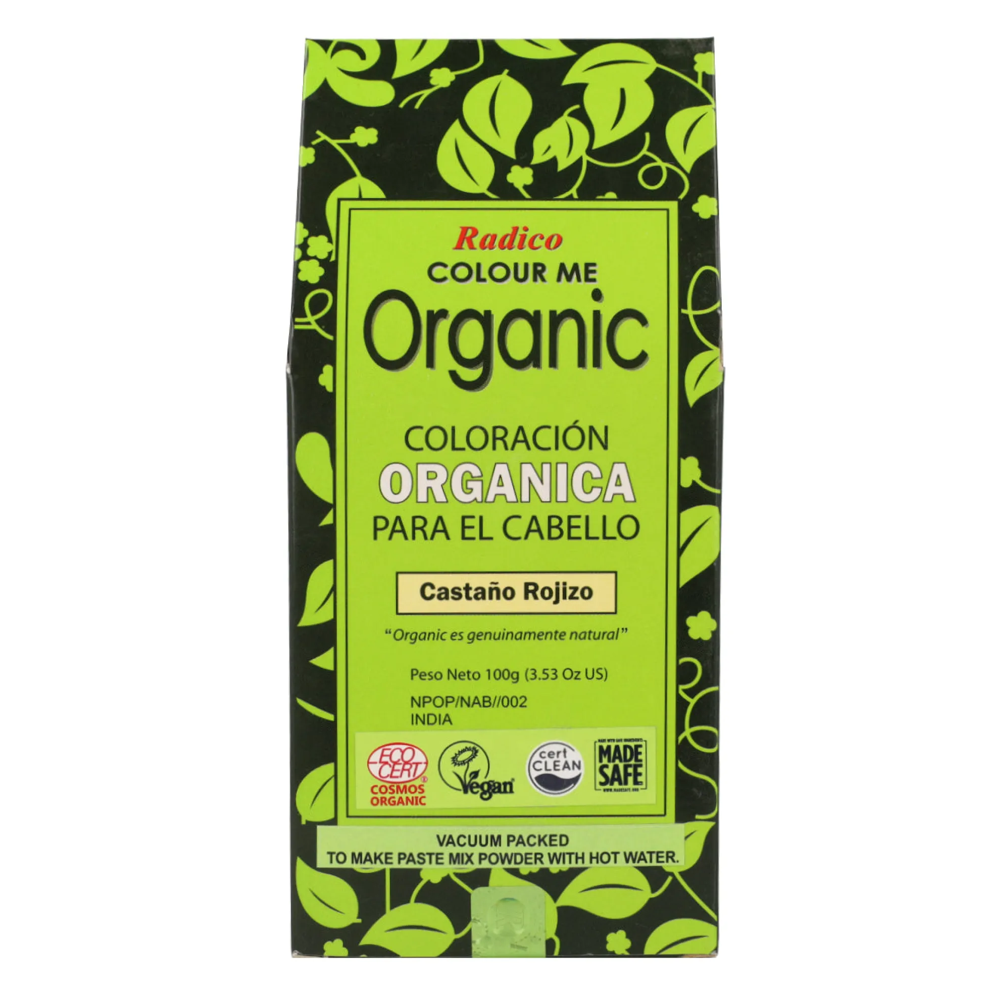 Tinte cabello vegetal castaño rojizoRadico 100 g