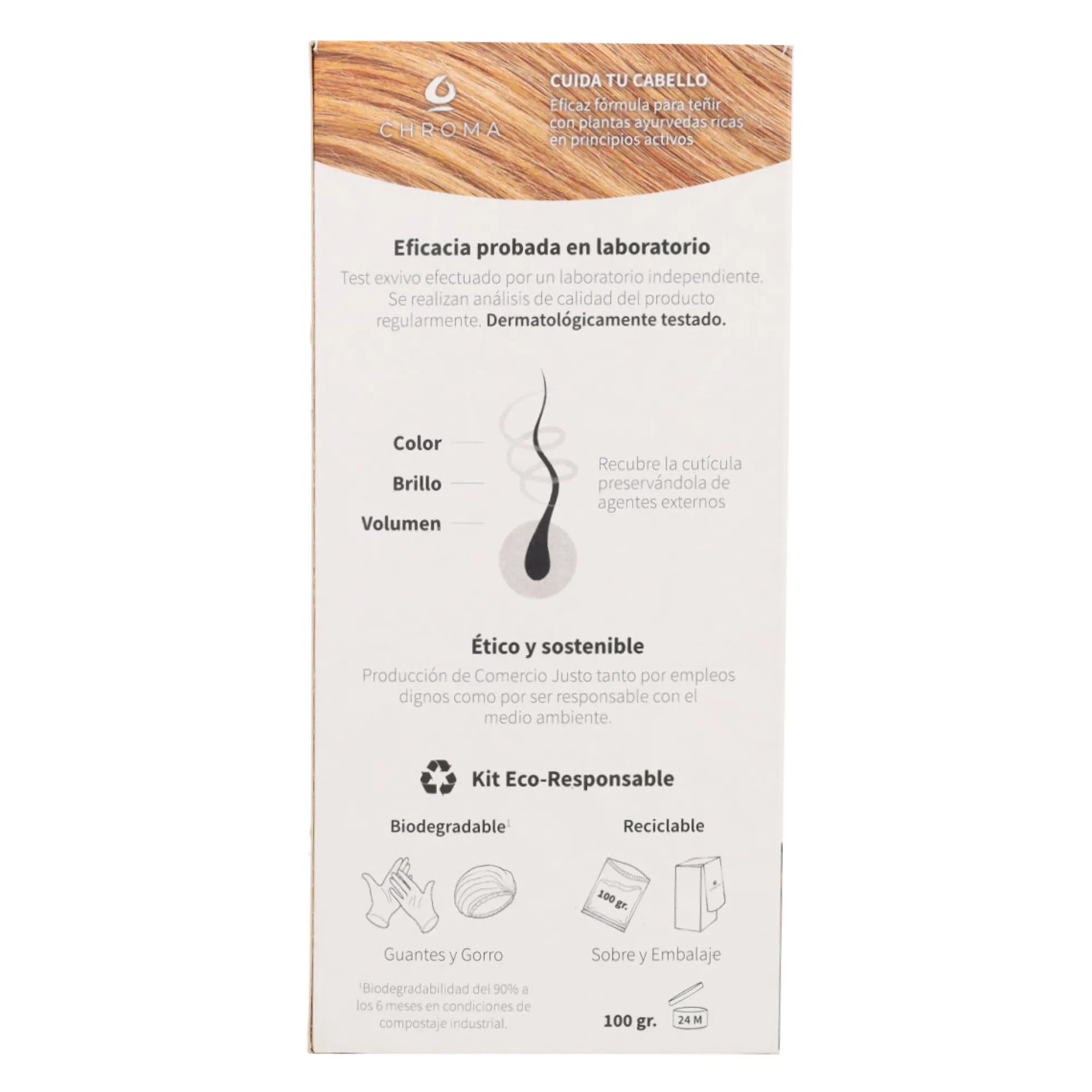 Tinte Chroma BIO Castaño Claro Dorado 5.3 100 g
