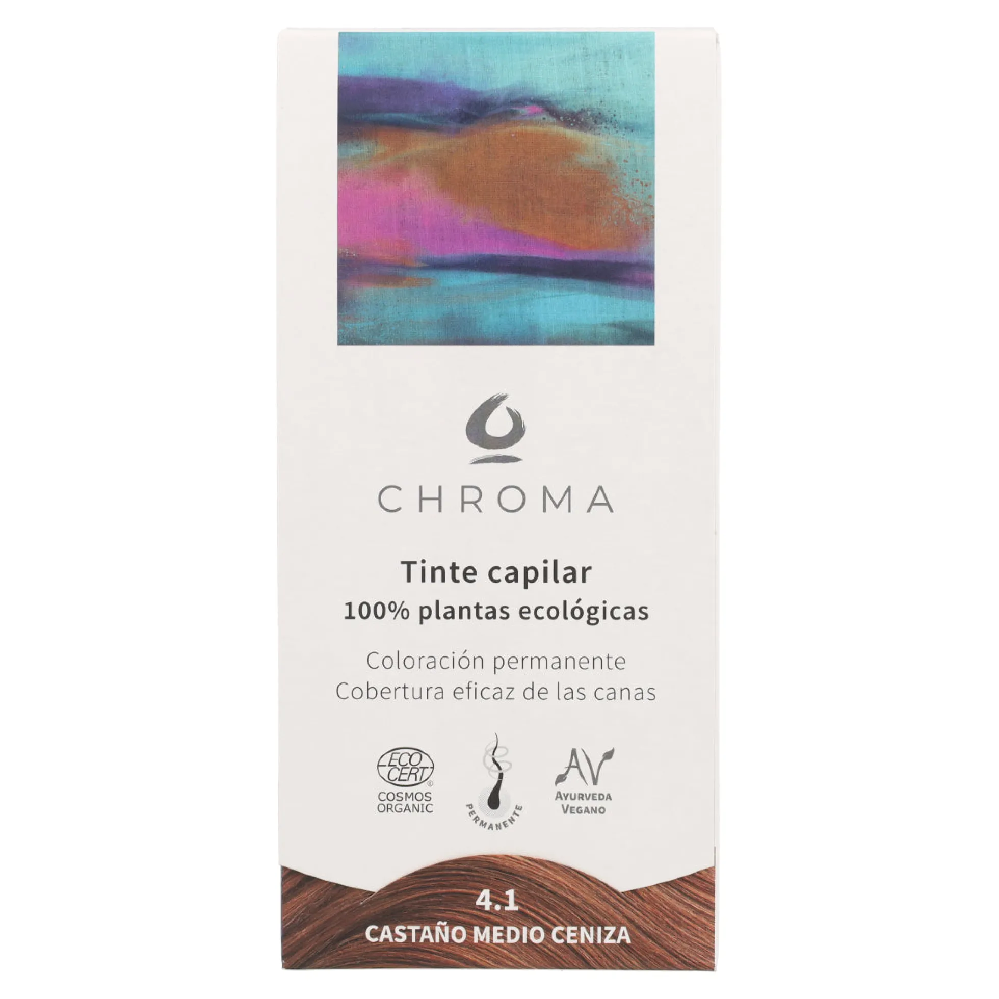 Tinte Chroma BIO Castaño Medio Ceniza 4.1 100 g