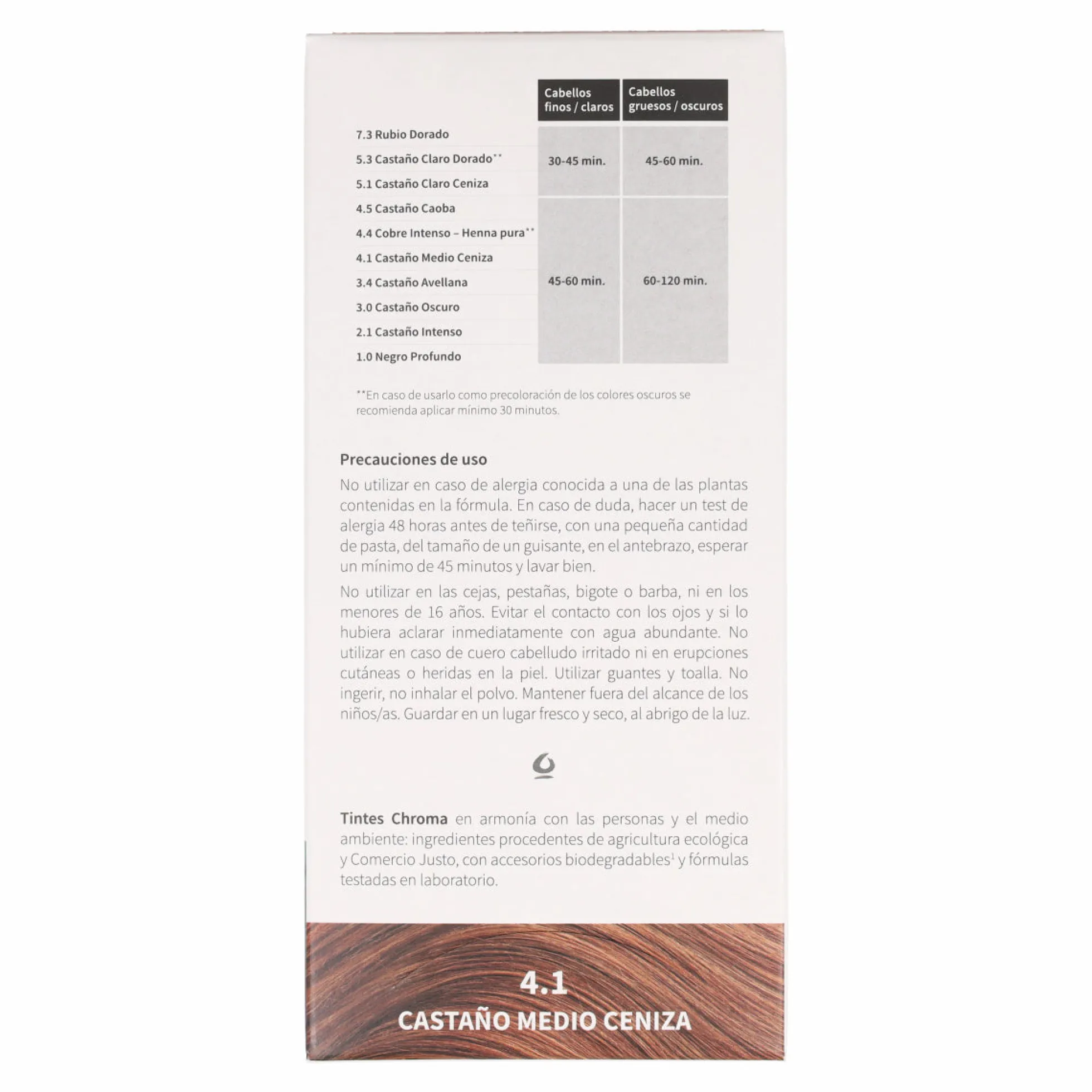 Tinte Chroma BIO Castaño Medio Ceniza 4.1 100 g