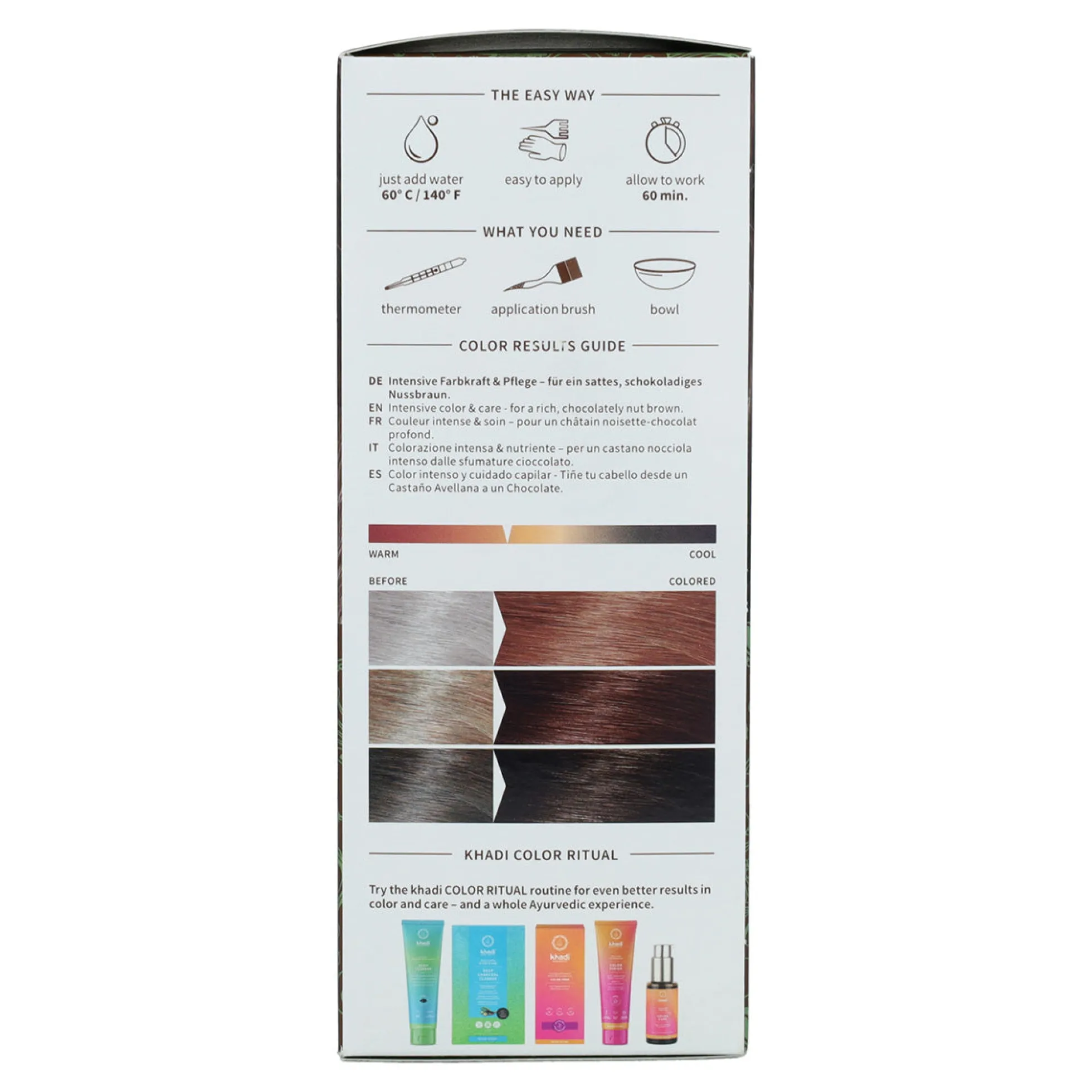 Tinte natural castaño avellana Khadi 100 g