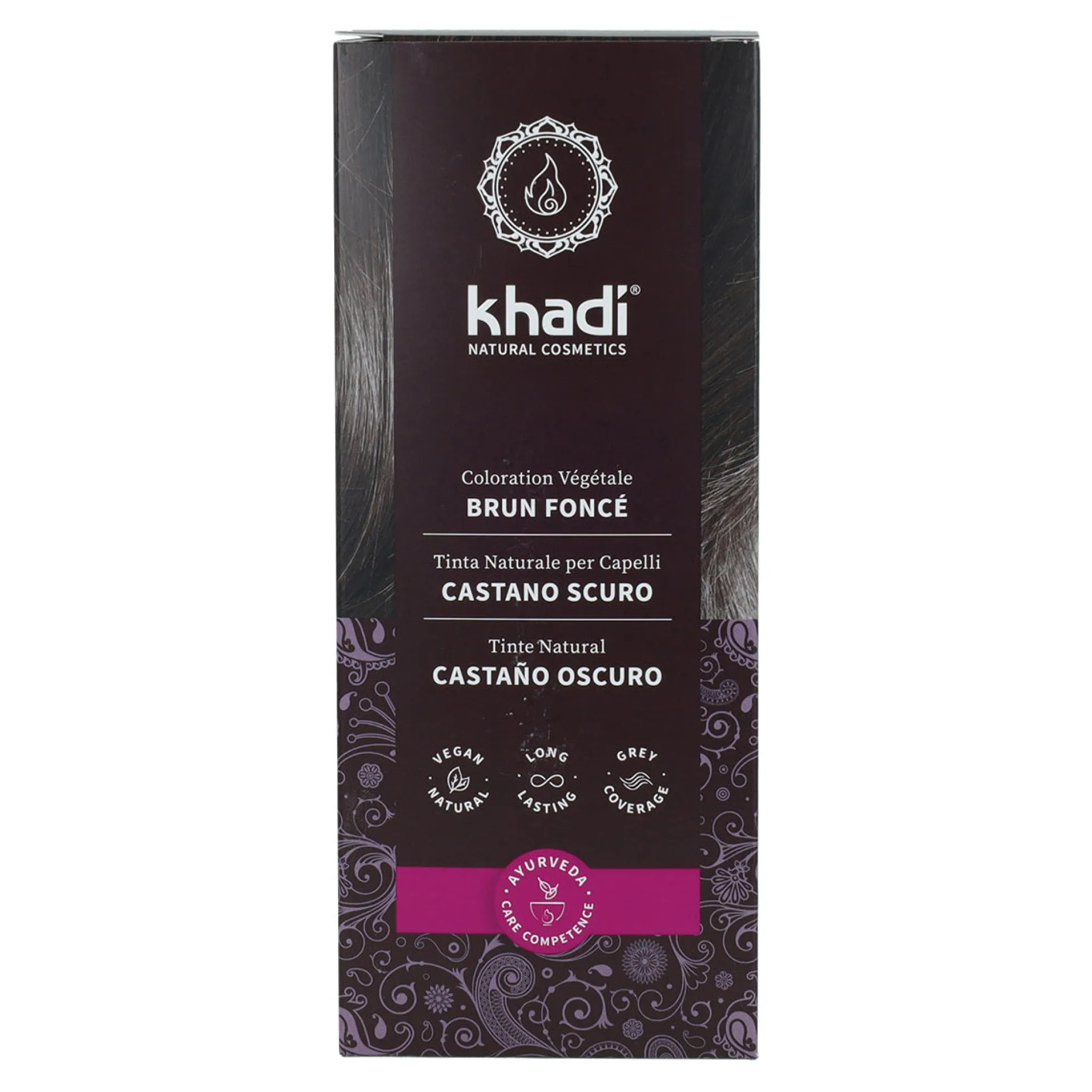 Tinte natural castaño oscuro Khadi 100 g
