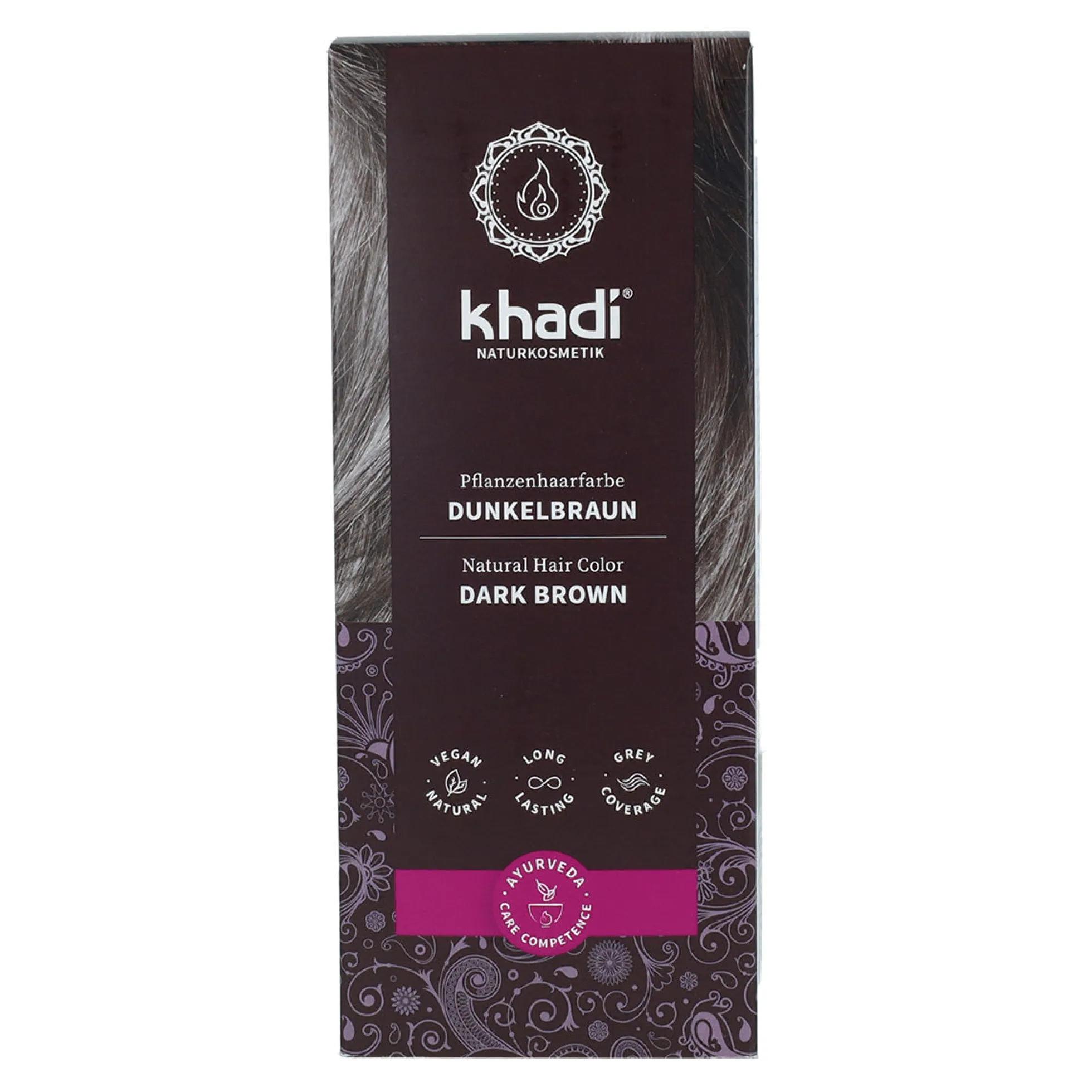 Tinte natural castaño oscuro Khadi 100 g