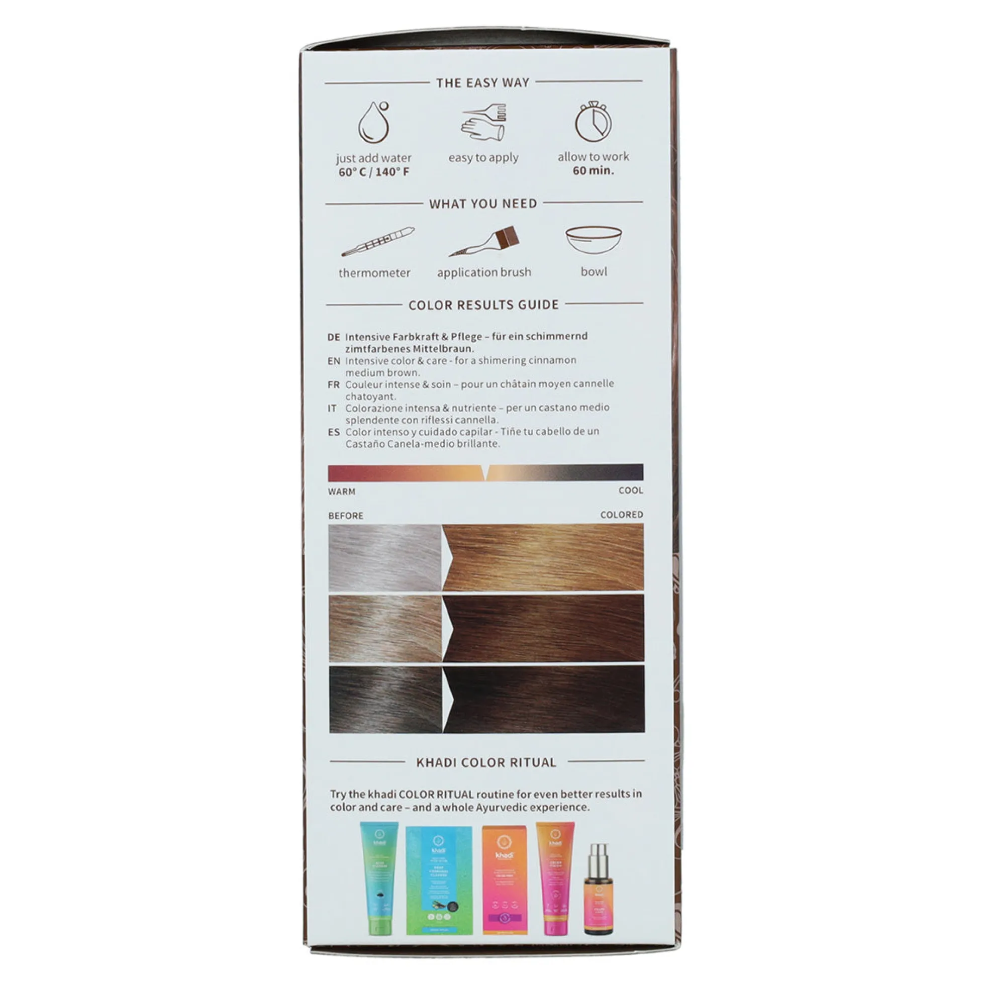 Tinte natural color castaño medio Khadi 100 g