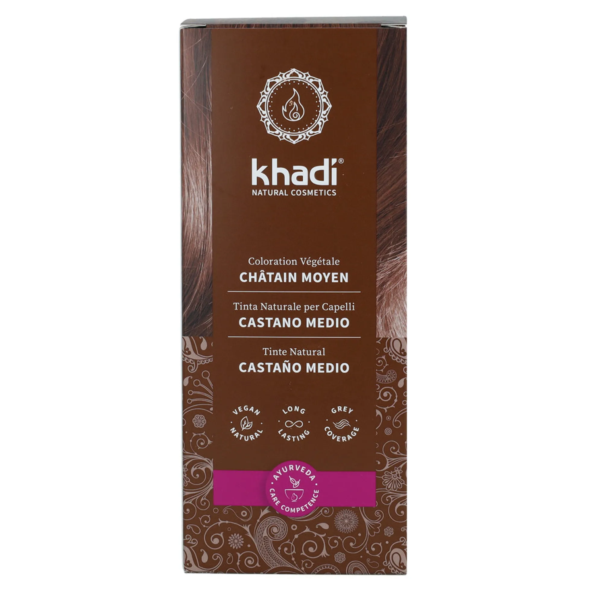 Tinte natural color castaño medio Khadi 100 g