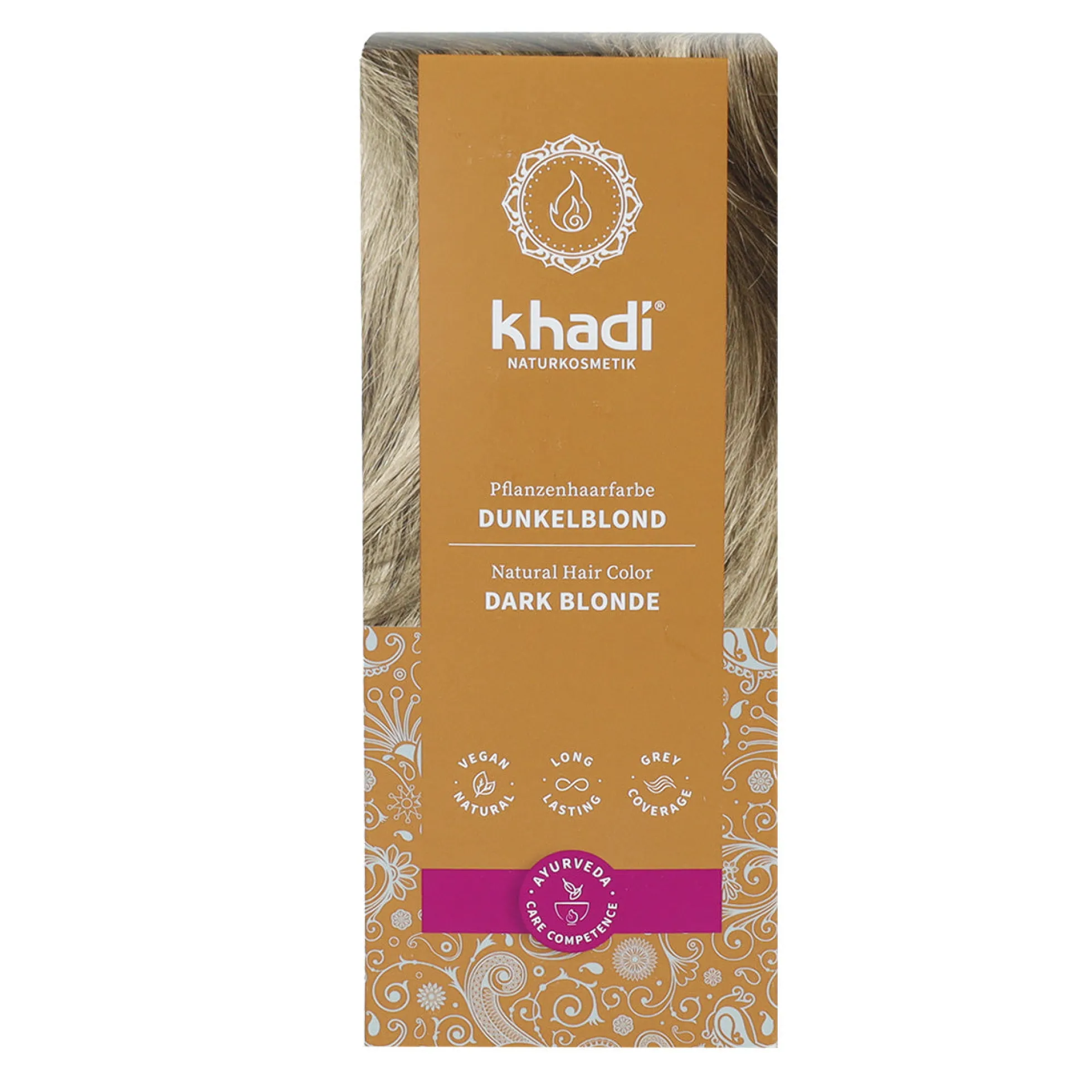 Tinte natural rubio oscuro ceniza Khadi 100 g