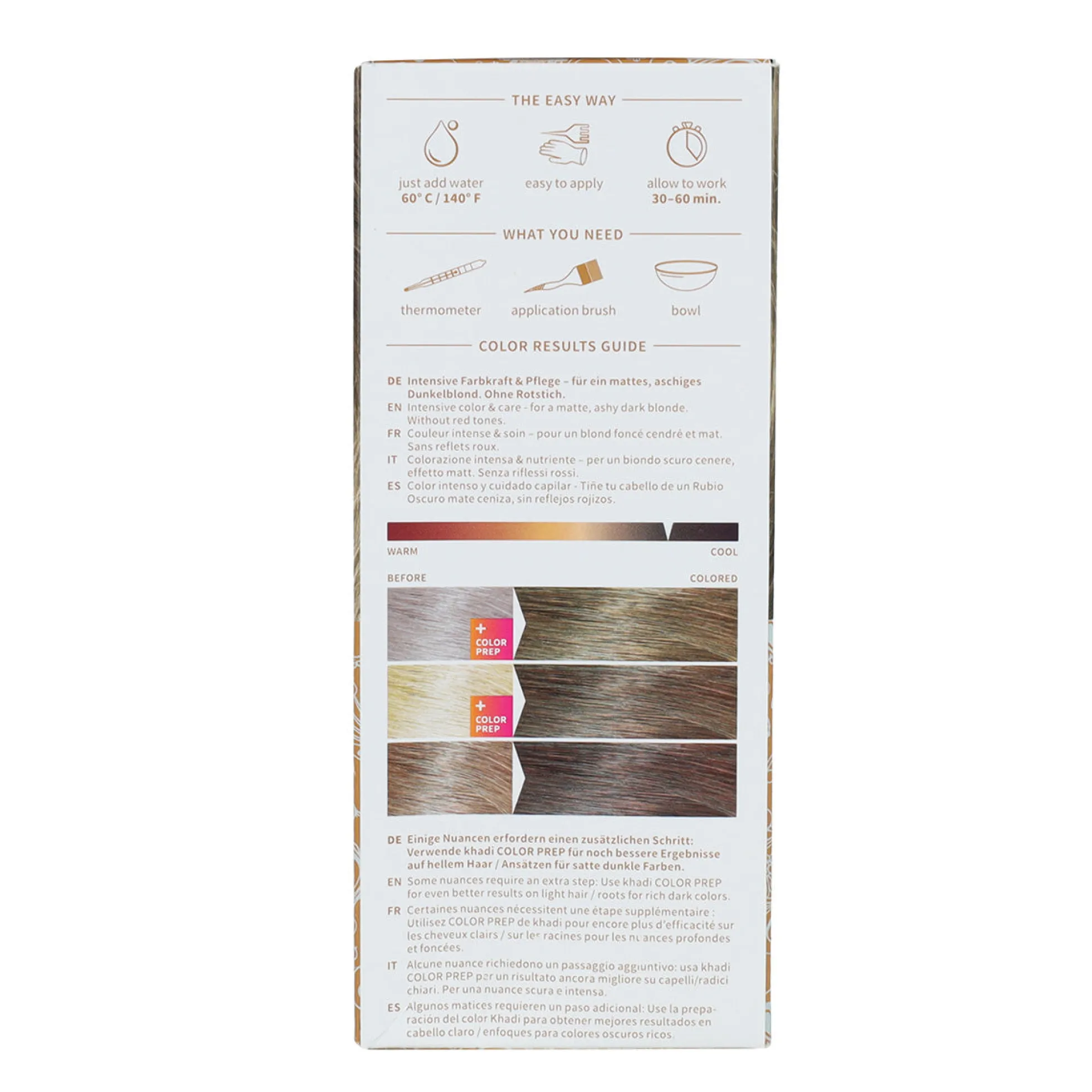 Tinte natural rubio oscuro ceniza Khadi 100 g