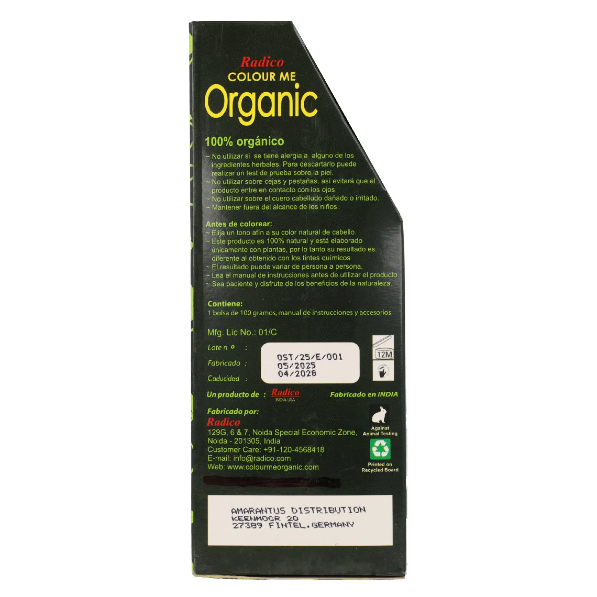 Tinte vegetal rubio dorado cobrizo Radico 100 g