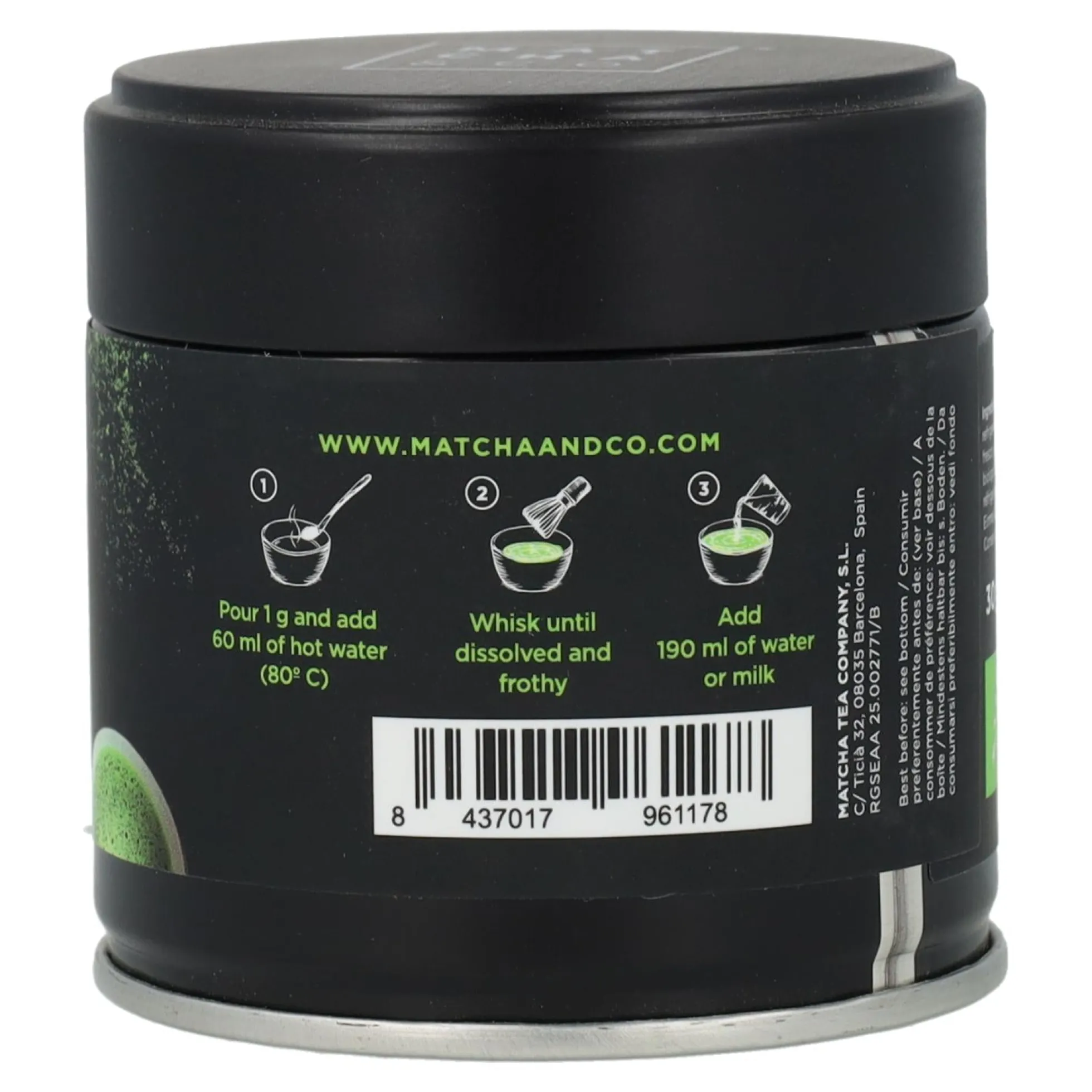 Té Matcha Premium Ceremonial 100% ecológico Matcha & CO 30 g
