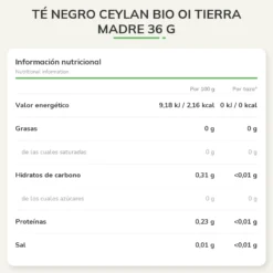 Té Negro Ceylan Bio OiTierra Madre 36 g