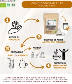 Té Negro Chai Ecológico Pirámides | Calidad | Frisafran 30 Uds