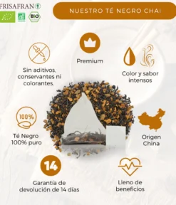 Té Negro Chai Ecológico Pirámides | Calidad | Frisafran 30 Uds