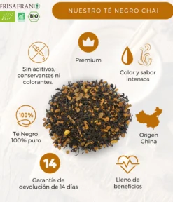 Té Negro Chai Ecológico Pirámides | Calidad | Frisafran 15 Uds
