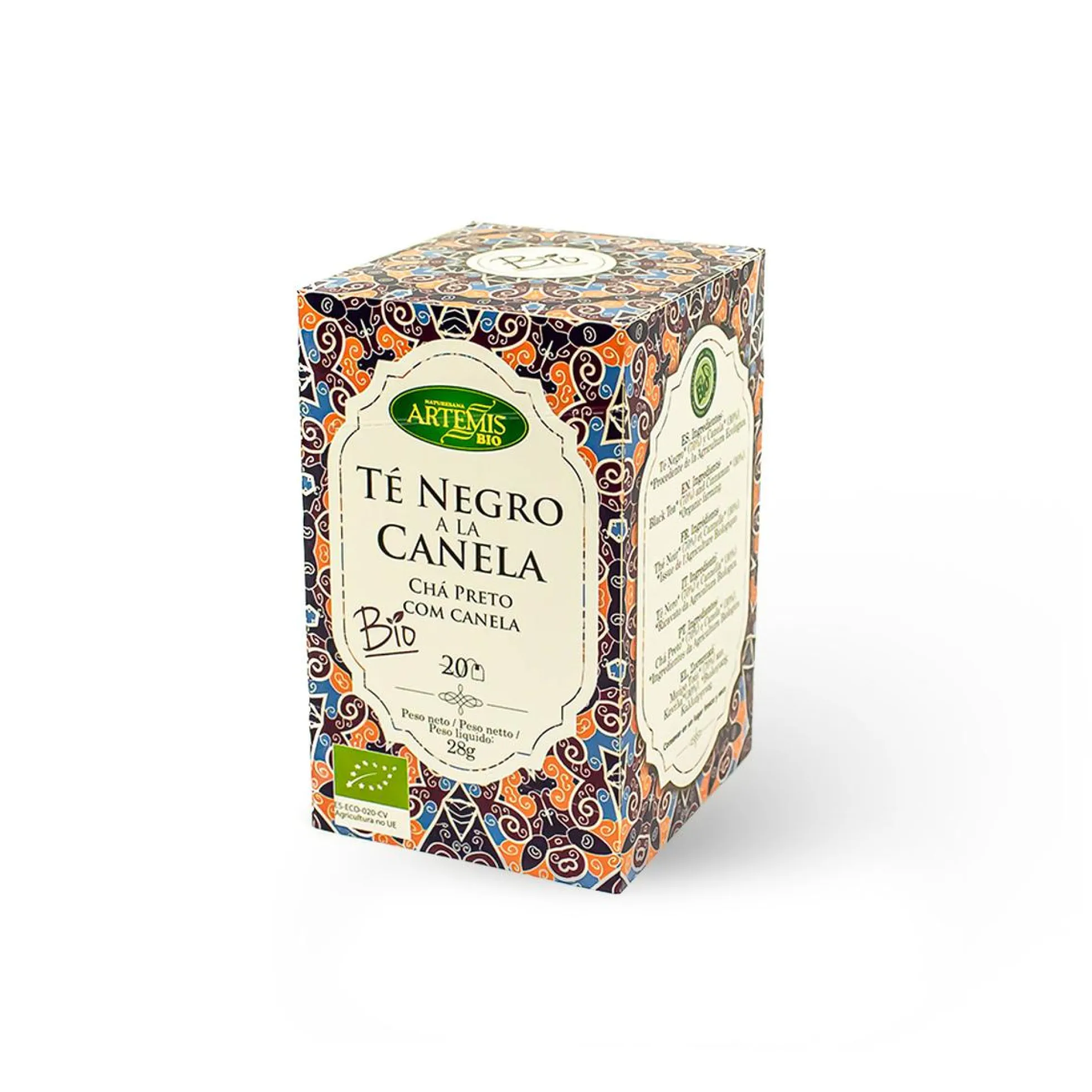 Té Negro con Canela Artemis, 20 filtros.