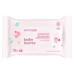 Toallitas Baby Leaves 99% agua sin perfume Attitude