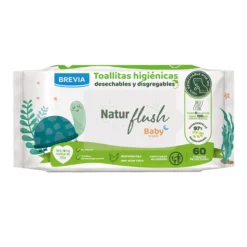 Toallitas de Bebé Babycream Natur Flush Brevia 60 ud