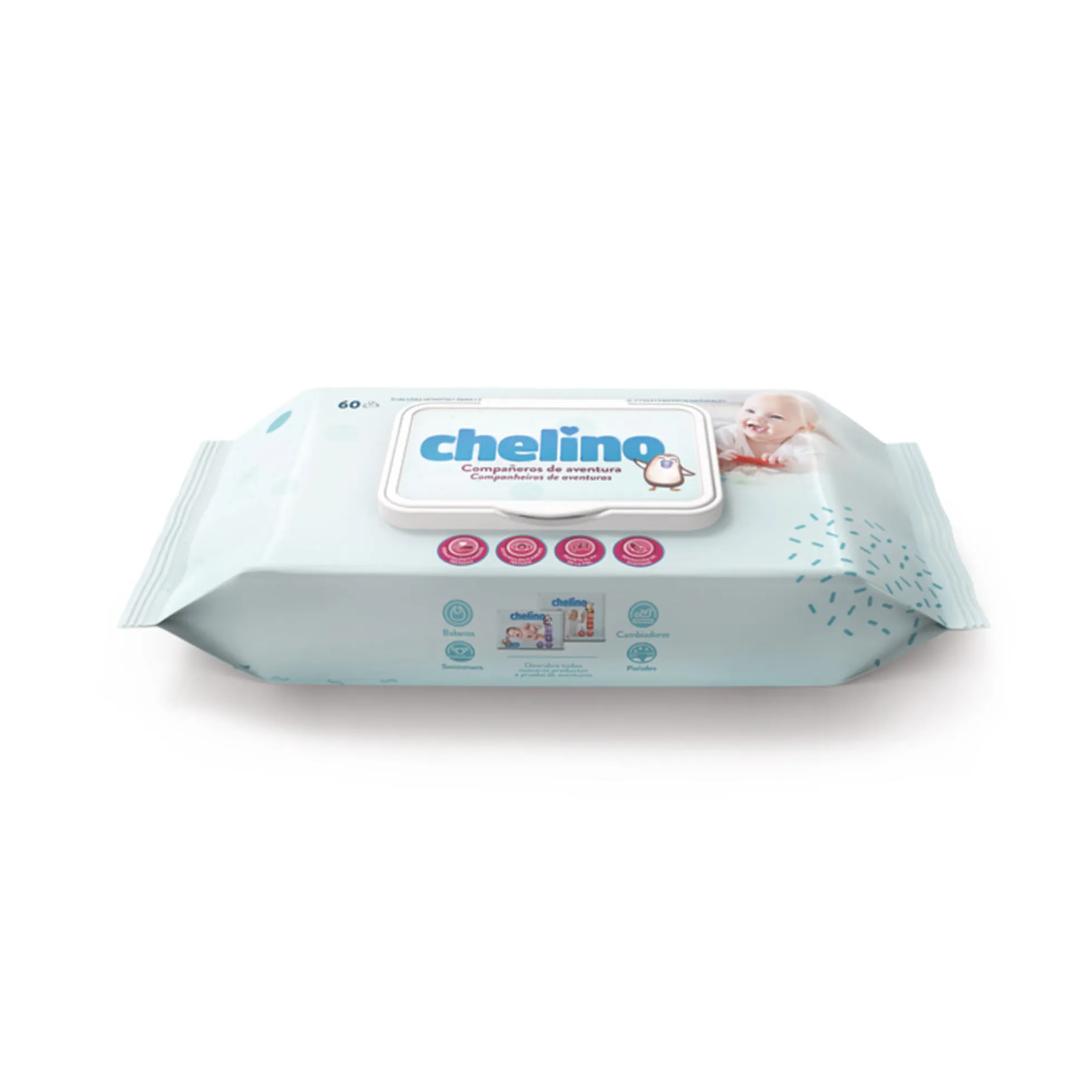 Toallitas infantiles dermo sensitive Chelino 60 unidades