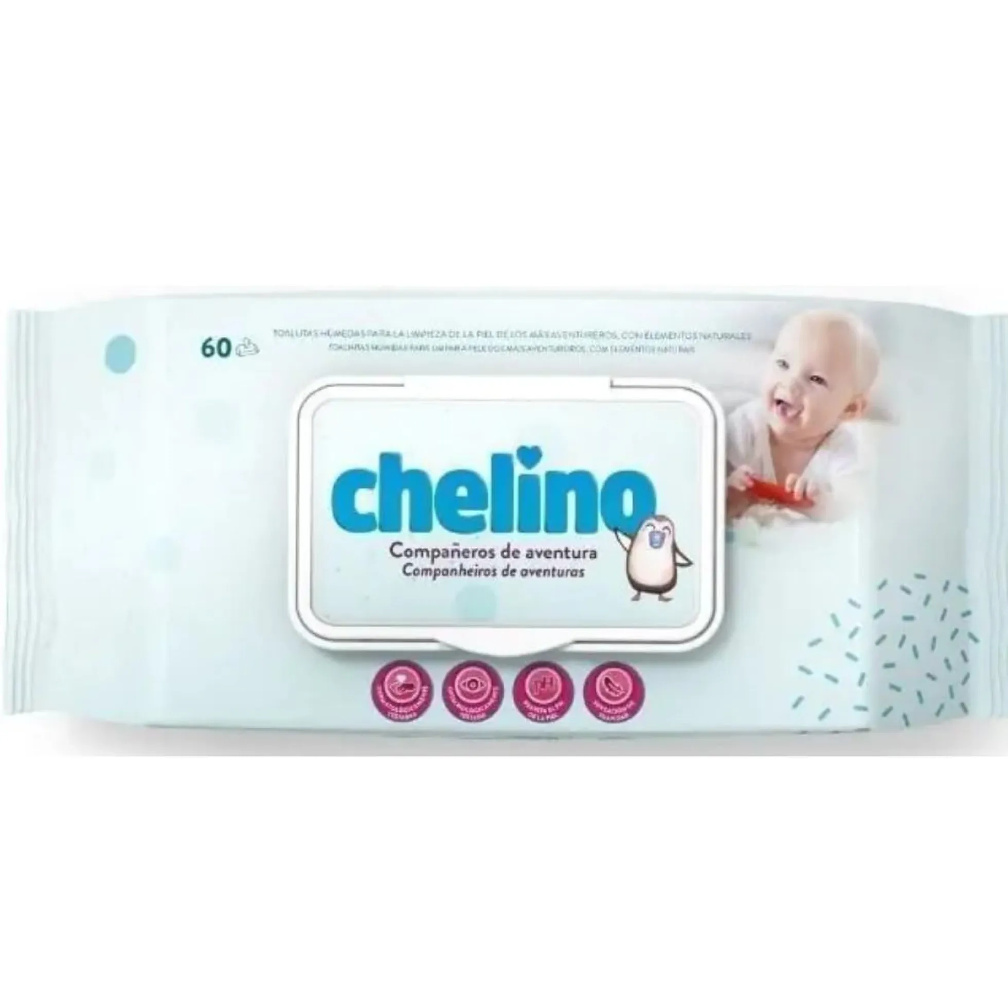 Toallitas infantiles dermo sensitive Chelino 60 unidades