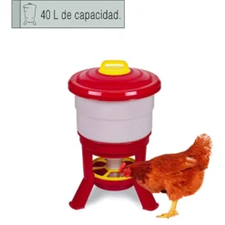 Tolva Gallinas Silo Premium 40 L - Comedero Grande Con Patas Para Aves De Corral - Tolva De Gran Capacidad Para Gallinas