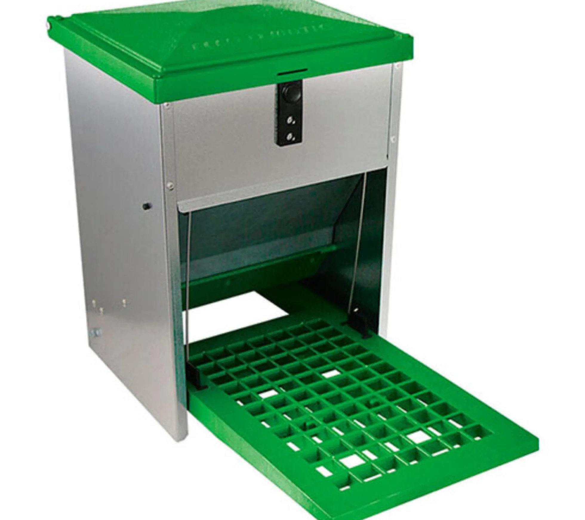Tolva Para Gallinas Antipájaros - Tolva Exterior Self-service A Pedal - Capacidad 5 Kg - Incluye Guía De Alimentación