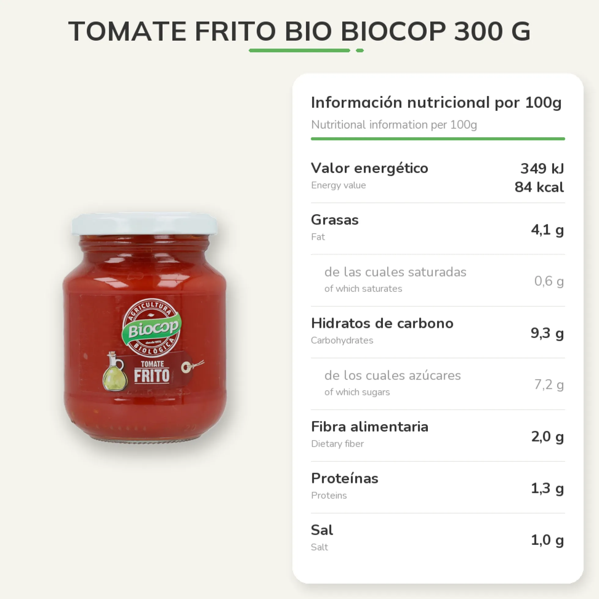Tomate Frito Bio Biocop 300 g