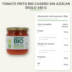 Tomate Frito BIO Casero Sin Azúcar Ékolo 340 g