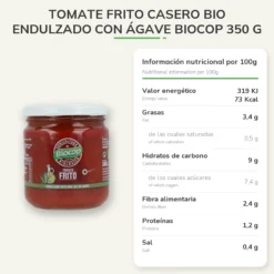 Tomate Frito Casero Bio endulzado con Ágave Biocop 350 g