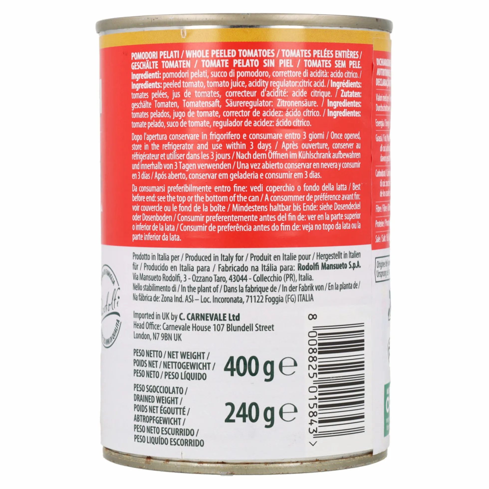 Tomate Pelado Rodolfi 400g