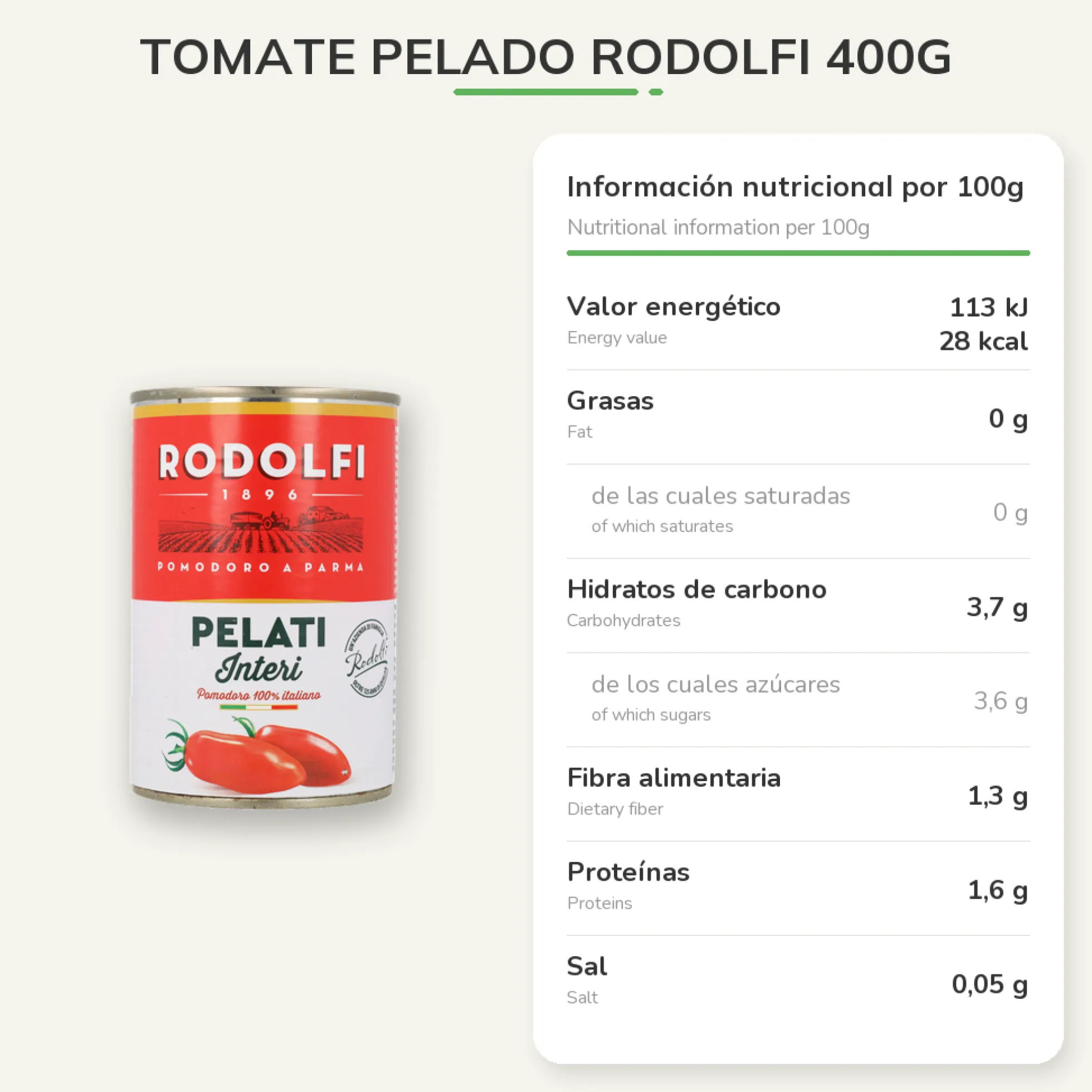 Tomate Pelado Rodolfi 400g