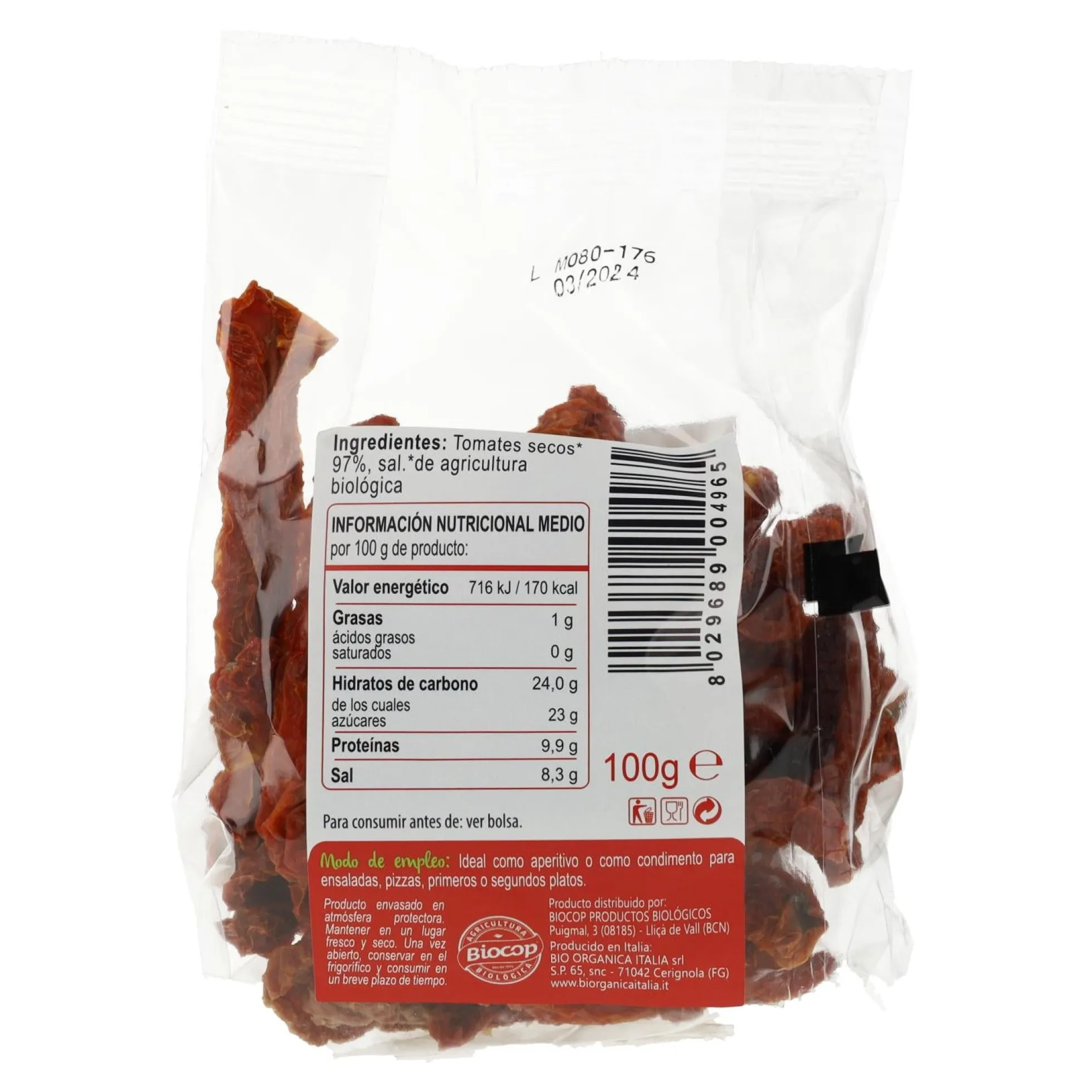 Tomate Seco en Bolsa Bio Organica Italia 100g