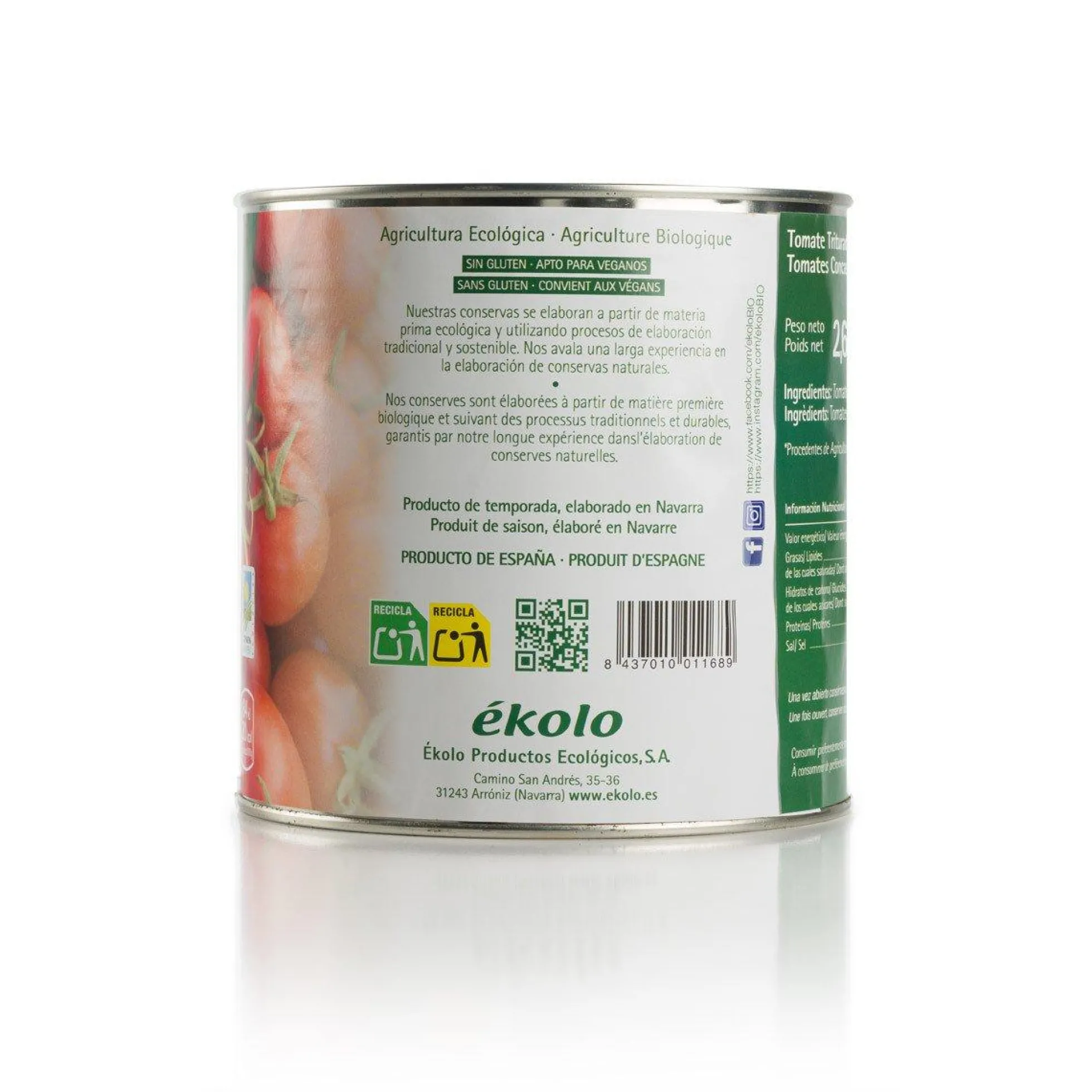 Tomate triturado BIO Ekolo 2,6 Kg