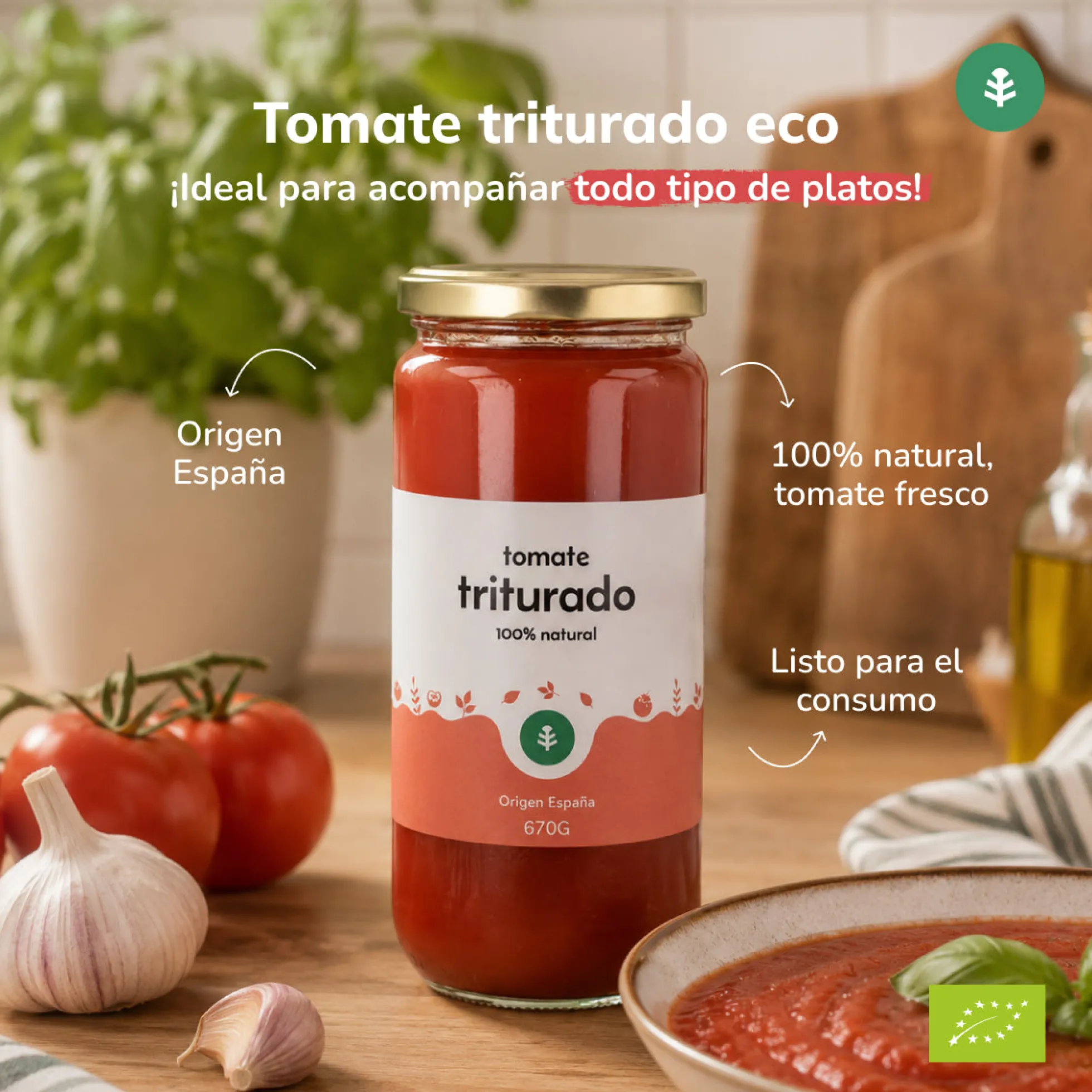 Tomate triturado ECO Planeta Huerto 670 g