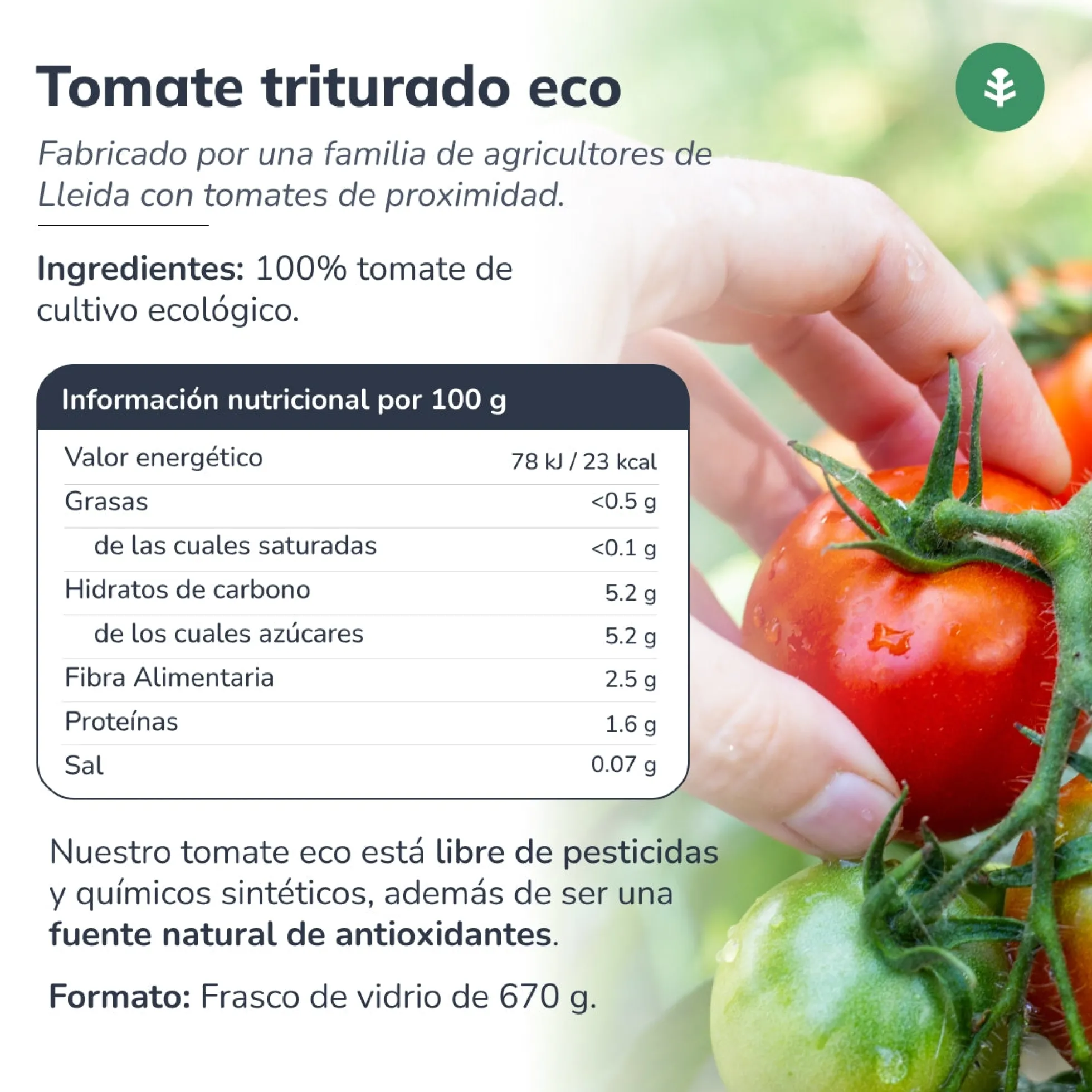 Tomate triturado ECO Planeta Huerto 670 g