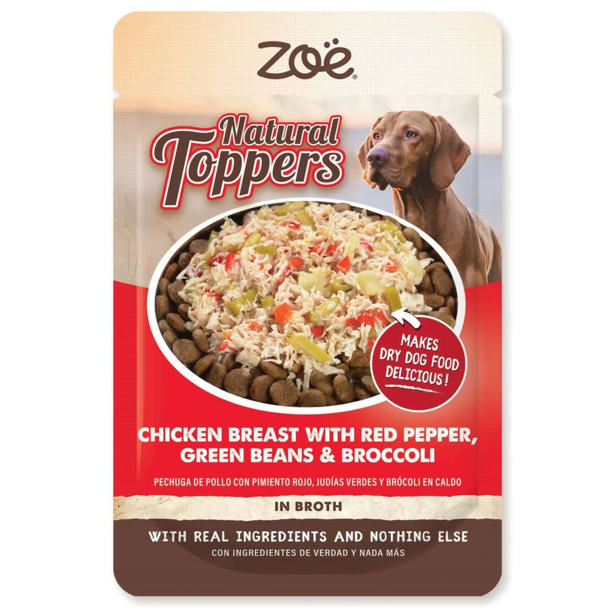 Topping para pienso de perros Natural Toppers pollo con pimiento rojo 85 g Zoë
