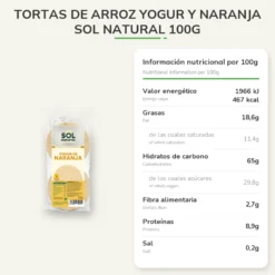 Tortas de Arroz Yogur y Naranja Sol Natural 100g