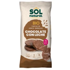 Tortitas de Arroz bañadas con Chocolate con Leche Bio Sol Natural 100 g