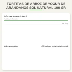 Tortitas de arroz de yogur de arándanos Sol Natural 100 gr