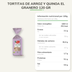 Tortitas de Arroz y Quinoa El Granero 120 gr