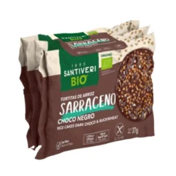 Tortitas de arroz y Trigo sarraceno con chocolate negro BIO 3x37 g.