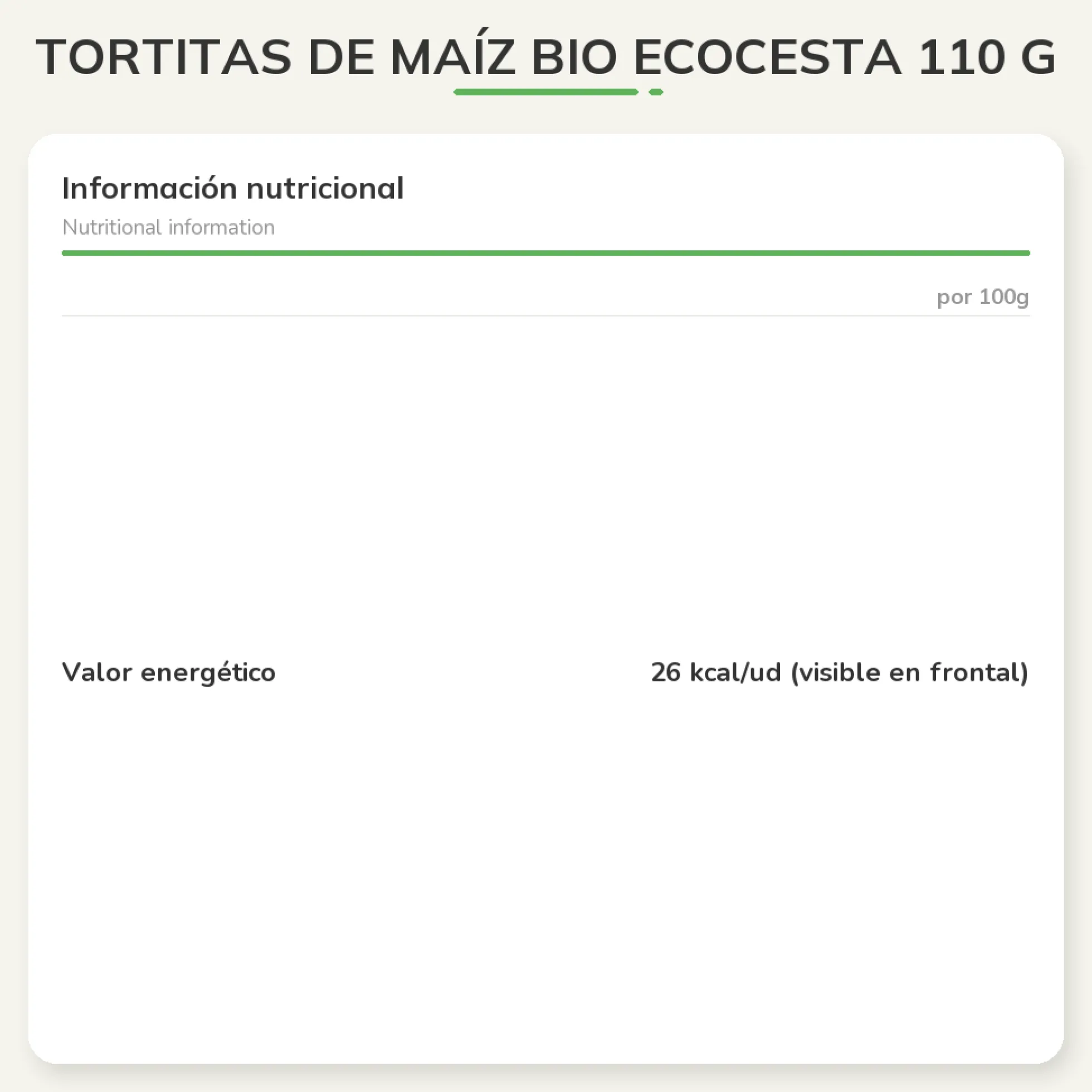 Tortitas de Maíz Bio Ecocesta 110 g