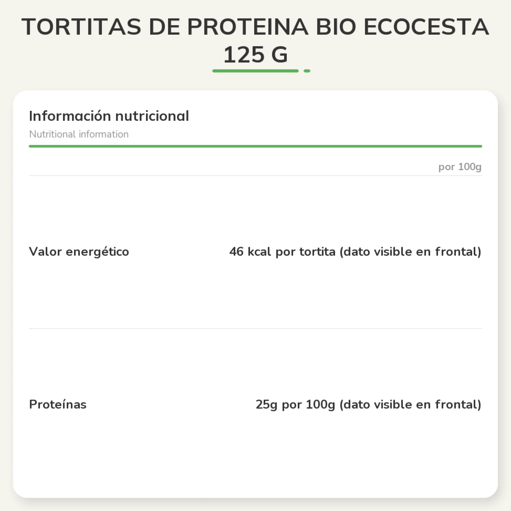 Tortitas de Proteina Bio Ecocesta 125 g