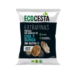 Tortitas Extrafinas de Arroz Integral con Chia y Quinoa Sin Gluten Ecocesta BIO 60 G
