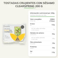Tostadas Crujientes con Sésamo Clearspring 200 g