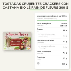 Tostadas Crujientes Crackers con Castaña BIO Le pain de fleurs 300 g