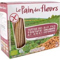Tostadas Crujientes Crackers de Garbanzos BIO Sin Gluten Le pain de fleurs 150 g