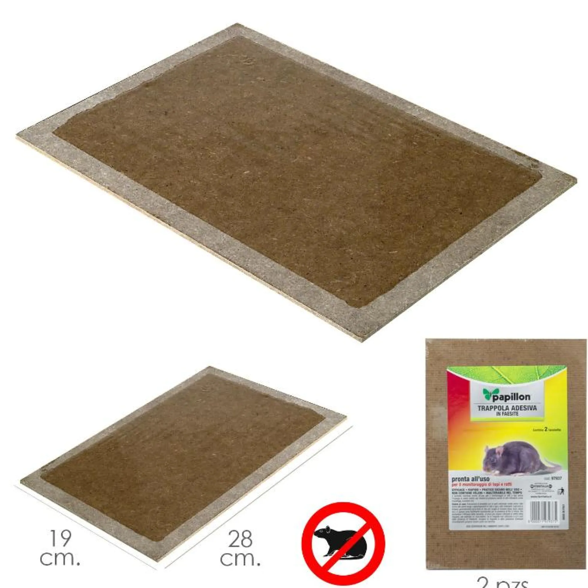 Trampa Ratones Adhesiva 19x28 Cm. 2 Unidades
