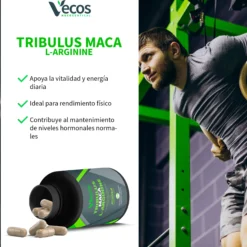 Tribulus + Maca + L-arginina Vecos 100 Cápsulas | Rendimiento, Energía Y Libido Masculina